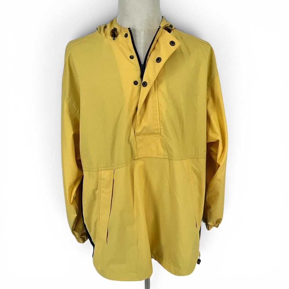 Cutter & Buck Mens Yellow Navy Colorblock Anorak Windbreaker Jacket Large
